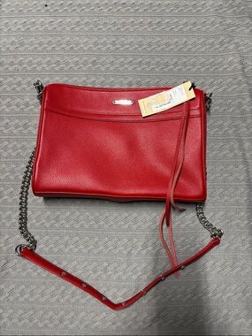 Rebecca Minkoff Red Leather Crossbody with Chain Strap